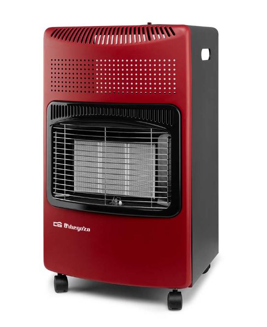 ESTUFA GAS ORBEGOZO HCE74 CERAMICA 4200W ROJA